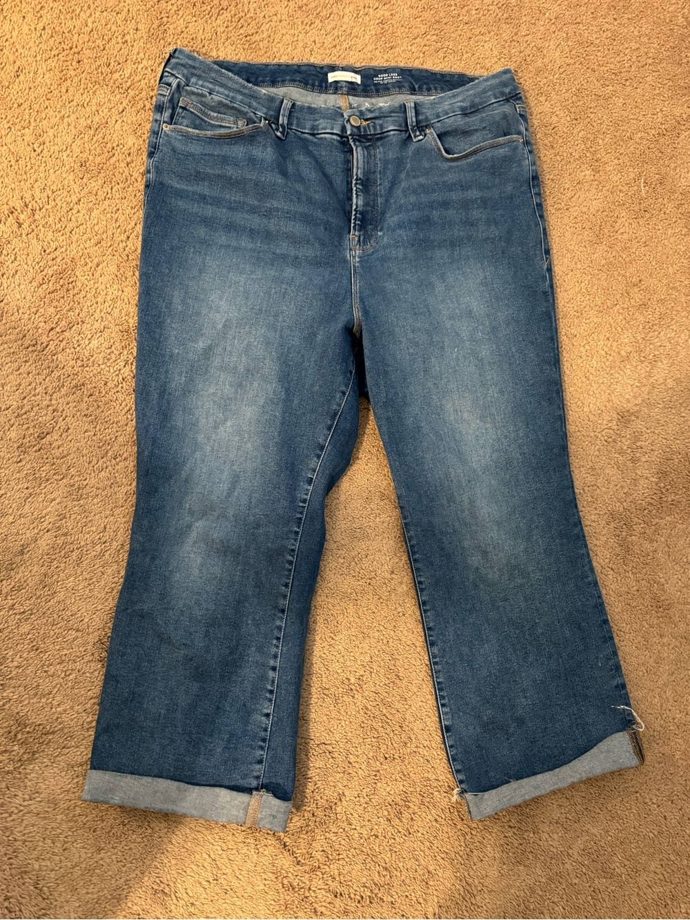 Good American Always Fits Plus High-Rise Blue Denim Straight Jeans - Picture 3 of 5
